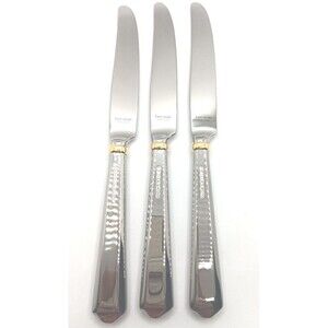Kate Spade New York Lenox Todd Hill Gold 3Pc Place Knife Set 18/10 Stainless